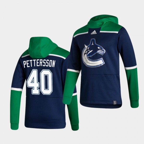 Vancouver Canucks Elias Pettersson 2021 Reverse Retro Navy Authentic Pullover Special Edition Hoodie