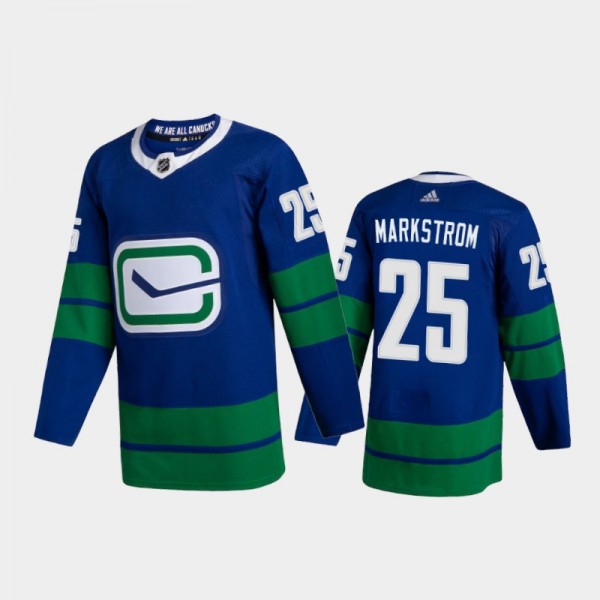 Vancouver Canucks Jacob Markstrom #25 Alternate Blue 2020-21 Authentic Player Jersey
