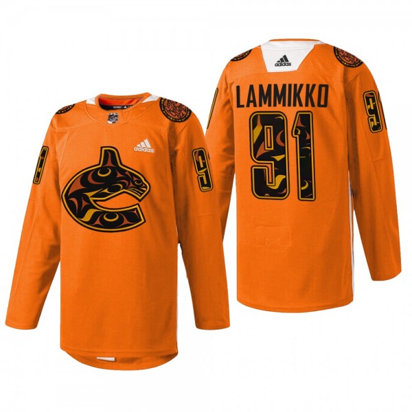Vancouver Canucks Juho Lammikko #91 2022 First Nat...