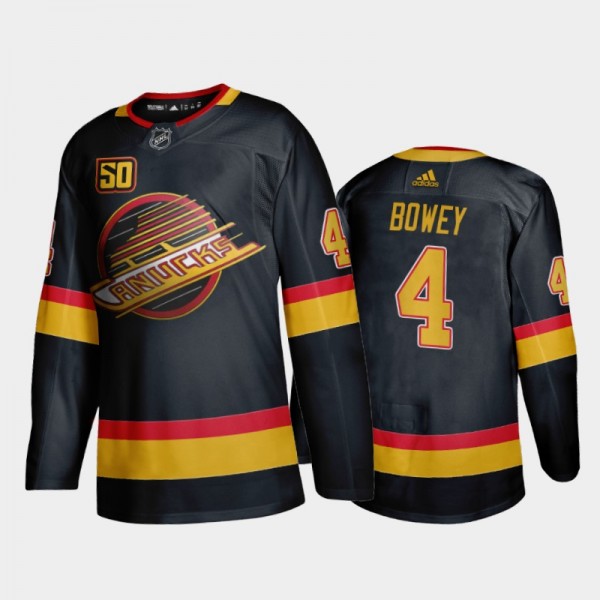 Vancouver Canucks Madison Bowey #4 Flying Skate Black 2020-21 Authentic Jersey