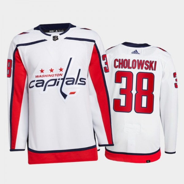 Dennis Cholowski Washington Capitals Primegreen Authentic Pro Jersey 2021-22 White #38 Away Uniform
