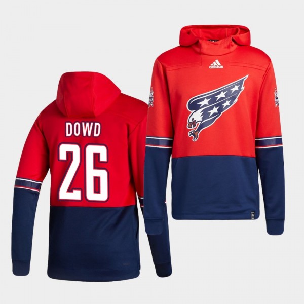 Washington Capitals Nic Dowd 2021 Reverse Retro Red Authentic Pullover Special Edition Hoodie