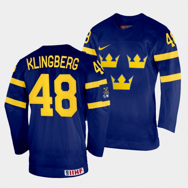 Sweden 2022 IIHF World Championship Carl Klingberg #48 Navy Jersey Away