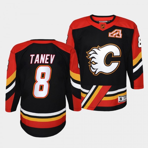 Calgary Flames Christopher Tanev 2022 Special Edition 2.0 Black #8 Youth Jersey Retro