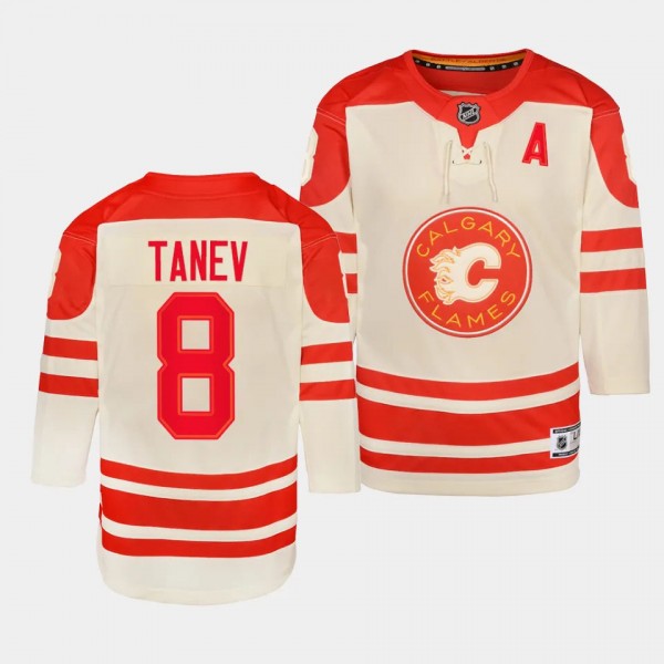 Christopher Tanev Calgary Flames Youth Jersey 2023 NHL Heritage Classic Cream Premier Player Jersey