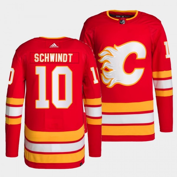 Cole Schwindt #10 Calgary Flames 2022 Primegreen Authentic Red Jersey Home