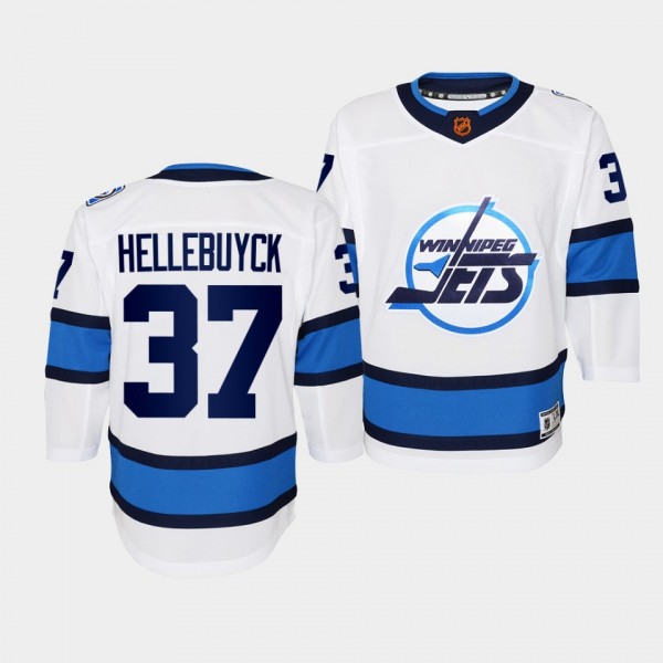 Youth Connor Hellebuyck Jets White Special Edition...