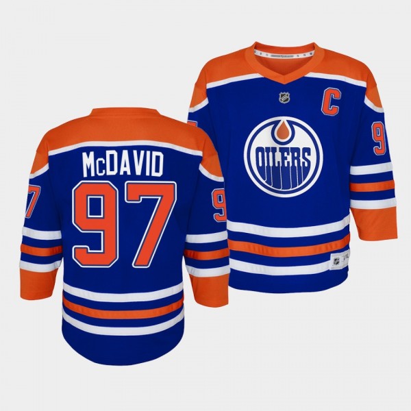Connor McDavid Edmonton Oilers Youth Jersey 2022-23 Home Royal Replica Player Jersey