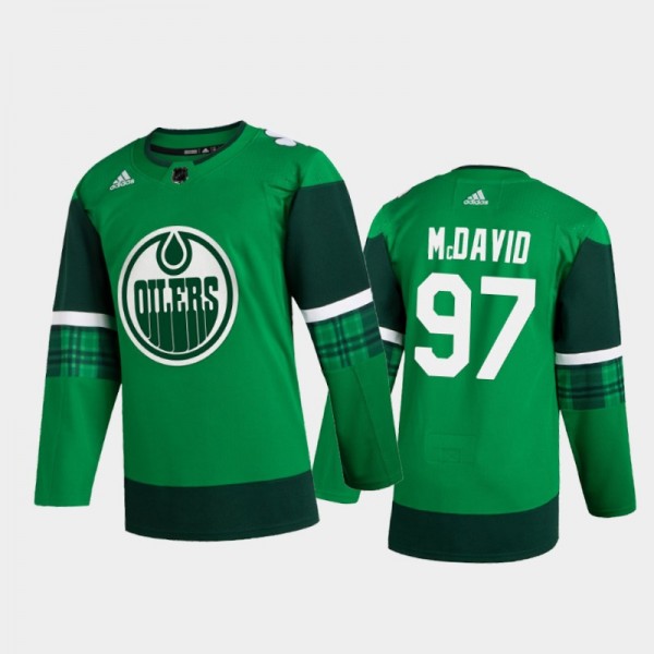 Edmonton Oilers Connor McDavid #97 2020 St. Patrick's Day Authentic Player Jersey Green