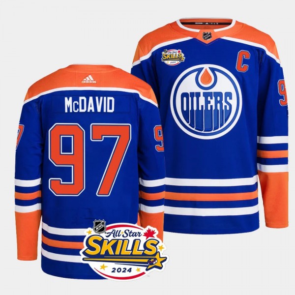 2024 NHL All-Star Skills Connor McDavid Edmonton Oilers Royal #97 Authentic Home Jersey