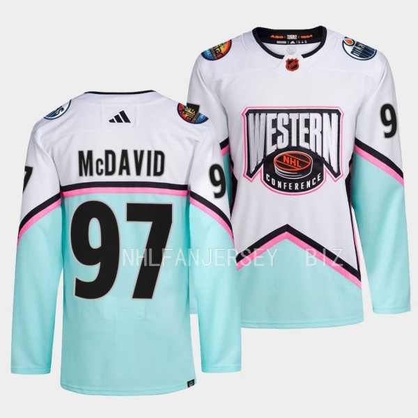 Connor McDavid 2023 NHL All-Star Western Conference Edmonton Oilers #97 White Jersey Authentic