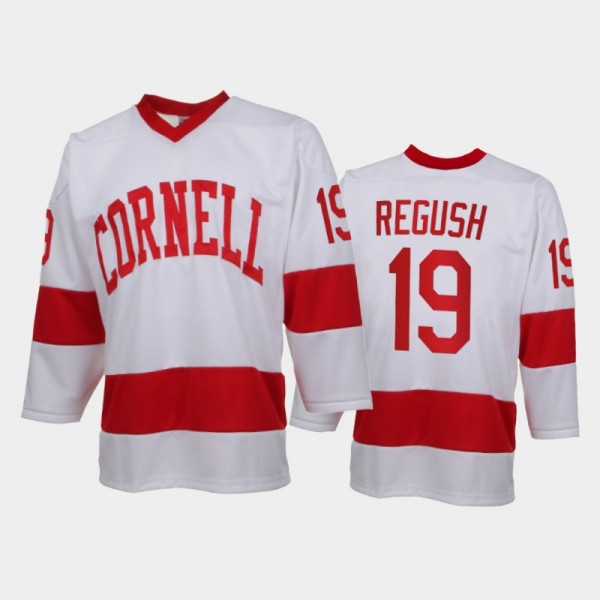 Cornell Big Red Michael Regush #19 College Hockey White Replica Jersey