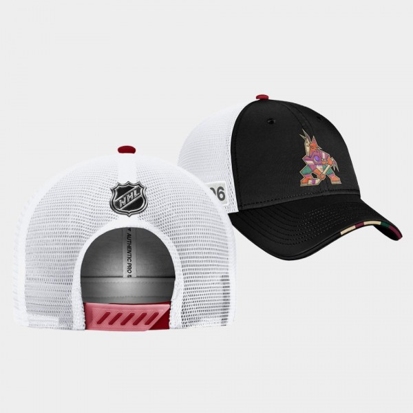 Arizona Coyotes 2022 NHL Draft On Stage Authentic Pro Adjustable Hat Black