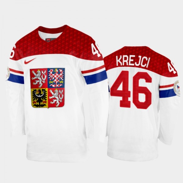 David Krejci Czech Republic White Hockey Jersey 20...