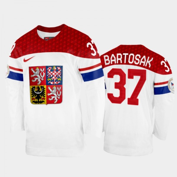 Patrik Bartosak Czech Republic Hockey White Home J...