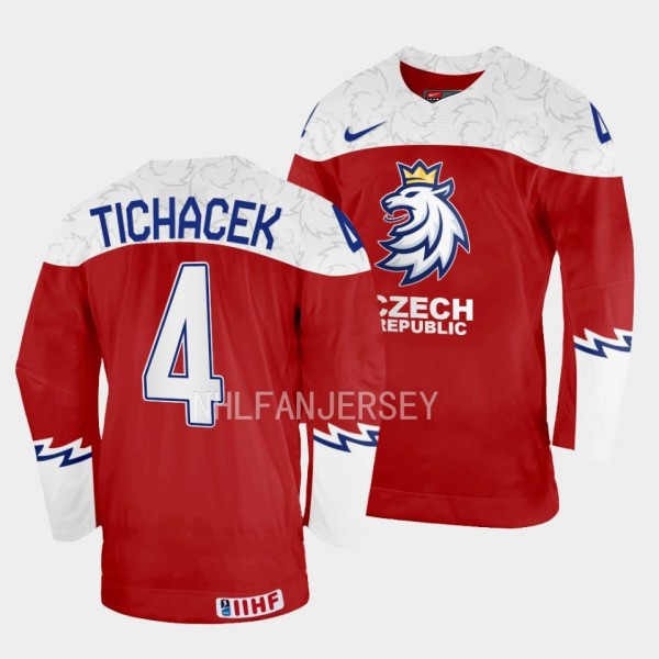 Czech Republic #4 Jiri Tichacek 2023 IIHF World Ju...