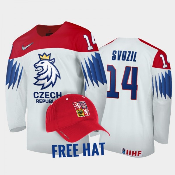 Stanislav Svozil Czechia Hockey White Free Hat Jersey 2022 IIHF World Junior Championship