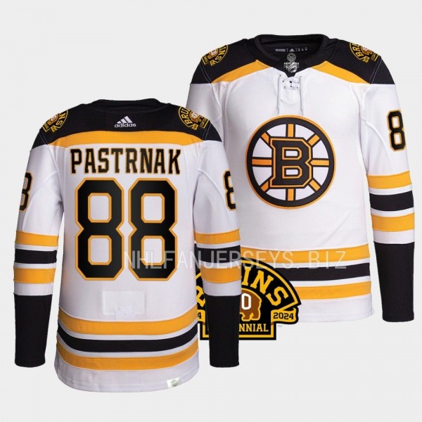 Boston Bruins 2023-24 100th Centennial David Pastrnak #88 White Authentic Pro Jersey Men's