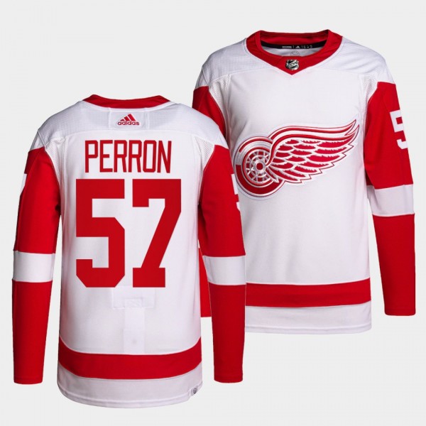 David Perron Red Wings 2022 Primegreen Authentic White Jersey #57 Away