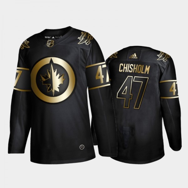 Winnipeg Jets Declan Chisholm #47 Authentic Golden Edition Black Jersey