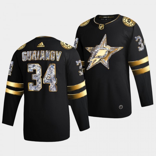 Denis Gurianov #34 Stars 2022 Stanley Cup Playoffs Diamond Edition Black Jersey