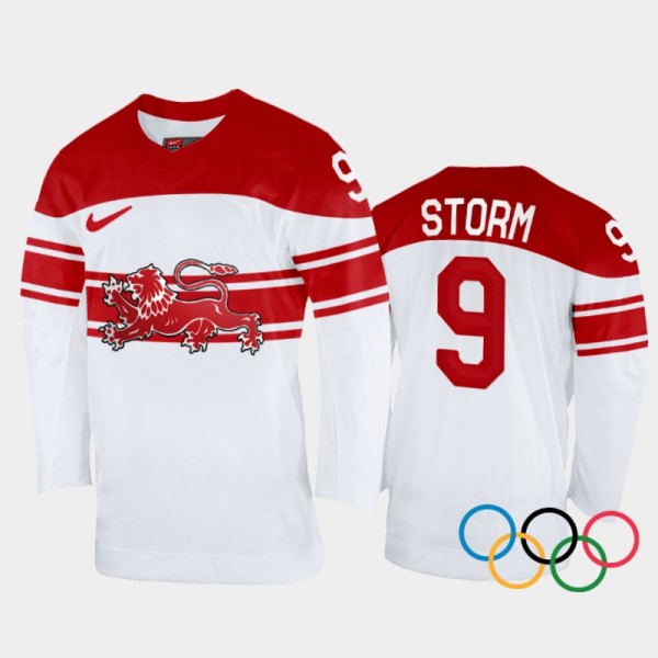 Frederik Storm Denmark Hockey White Home Jersey 20...