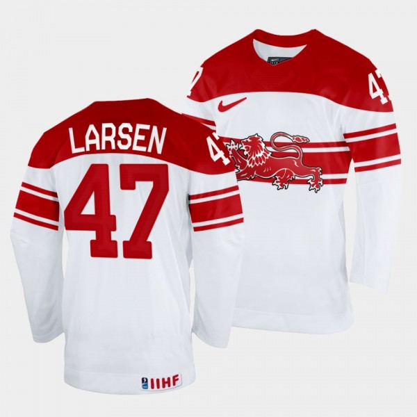 Denmark Hockey #47 Oliver Larsen 2022 IIHF World C...