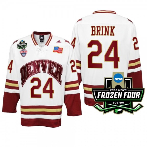 Bobby Brink 2022 Frozen Four Denver Pioneers Jersey White