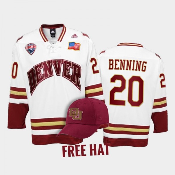 Denver Pioneers Mike Benning #20 College Hockey Wh...