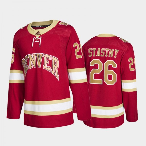 Denver Pioneers Paul Stastny #26 College Hockey Red Road Jersey