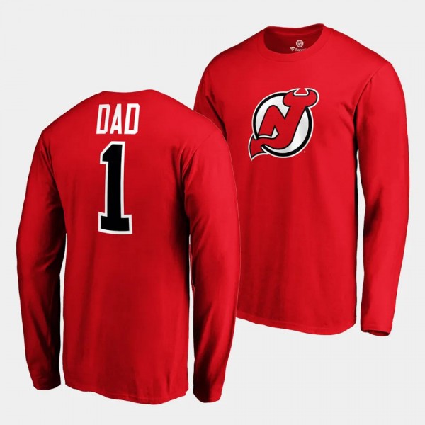 New Jersey Devils 2023 Fathers Day NO.1 Dad Long S...