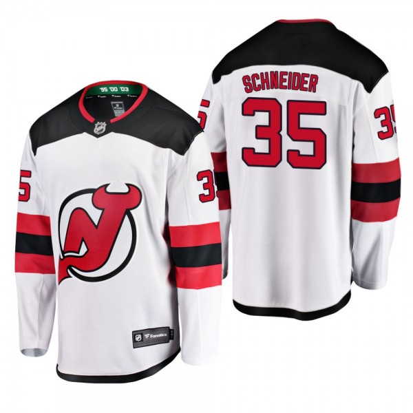 Men's New Jersey Devils Cory Schneider #35 Away White Breakaway Player Cheap Jersey