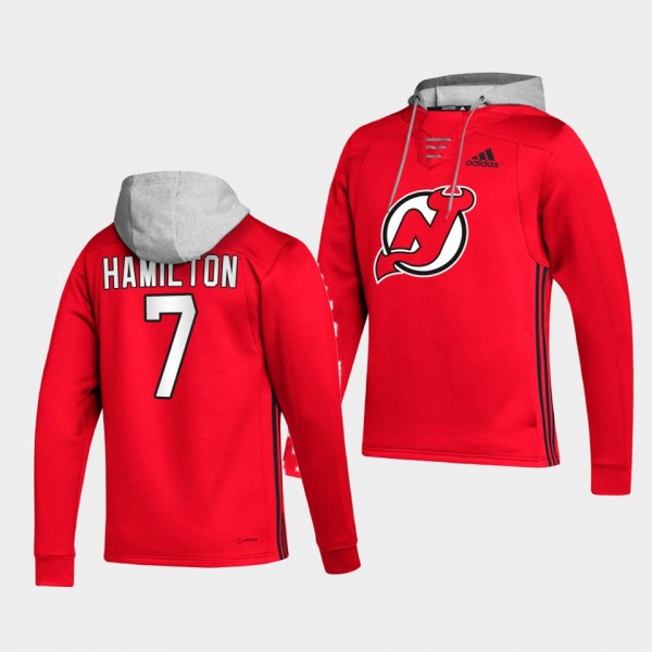 Dougie Hamilton New Jersey Devils Skate Red Lace-up Hoodie