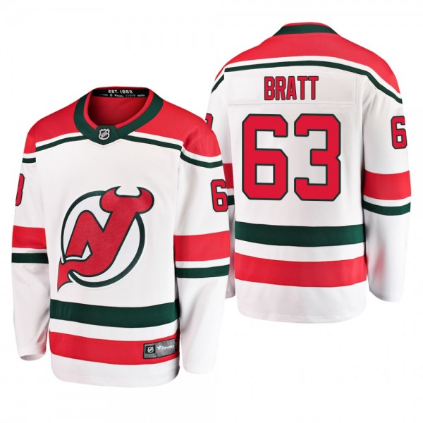Men's New Jersey Devils Jesper Bratt #63 2019 Alte...