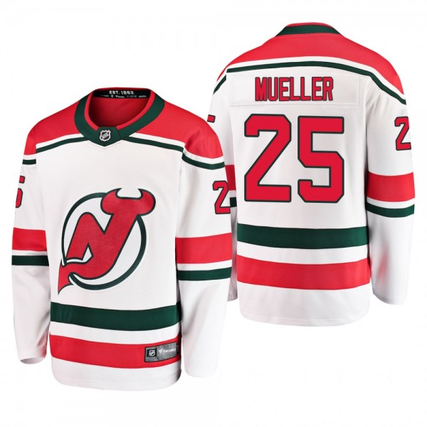 Men's New Jersey Devils Mirco Mueller #25 2019 Alternate Reasonable Breakaway Jersey - White