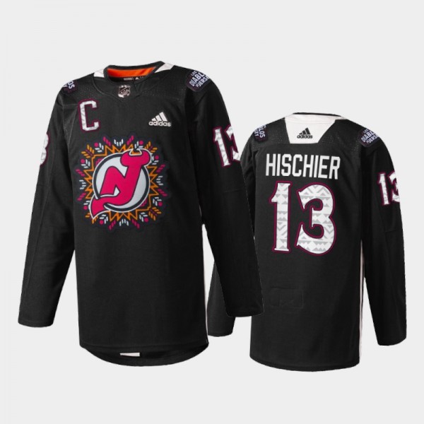 Nico Hischier New Jersey Devils 2022 Hispanic Heri...
