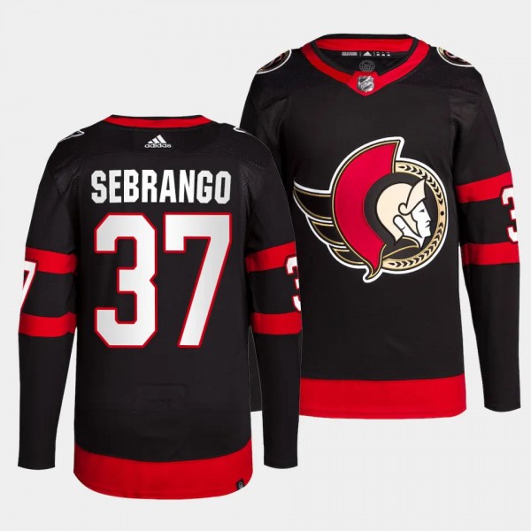 Donovan Sebrango Ottawa Senators Home Black #37 Pr...