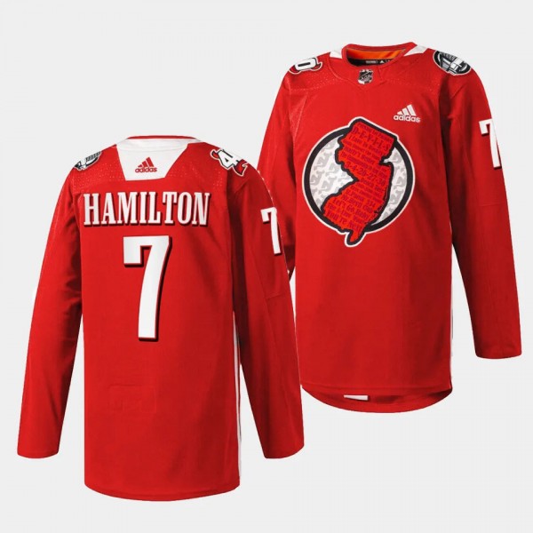 Dougie Hamilton New Jersey Devils 2023 Fan Appreciation Red #7 Warm-Up Jersey Men's