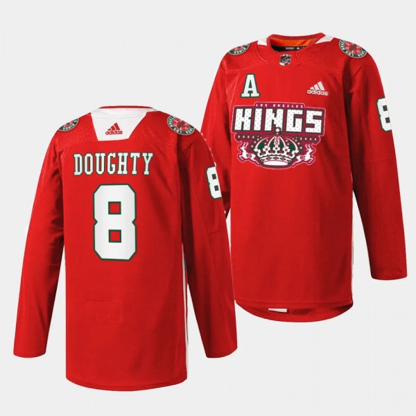 2023 X-mas Holiday Drew Doughty Los Angeles Kings Red #8 Specialty Jersey
