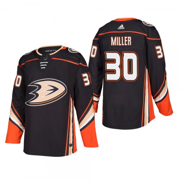 Men's Anaheim Ducks Ryan Miller #30 Home Black Aut...