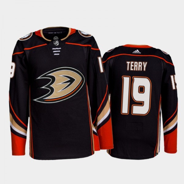 Troy Terry Anaheim Ducks Home Jersey 2021-22 Black #19 Authentic Primegreen Uniform