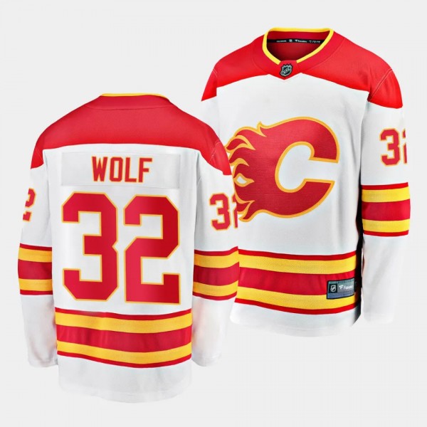 Calgary Flames Dustin Wolf Away White Breakaway Pl...