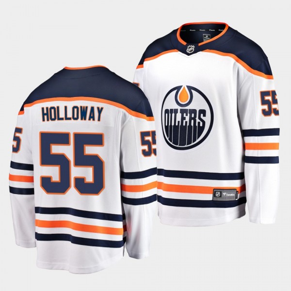 Dylan Holloway Edmonton Oilers Away White Breakaway Player Jersey Men's