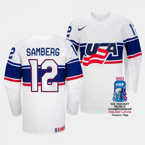 USA 2023 IIHF World Championship Dylan Samberg #12...