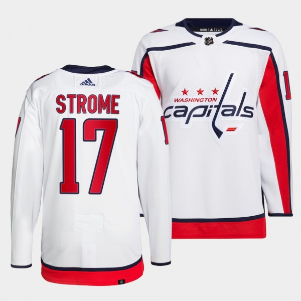 Dylan Strome #17 Capitals Away White Jersey 2022 P...