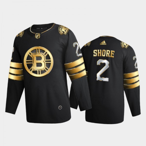 Boston Bruins Eddie Shore #2 2020-21 Retired Authentic Golden Black Limited Edition Jersey