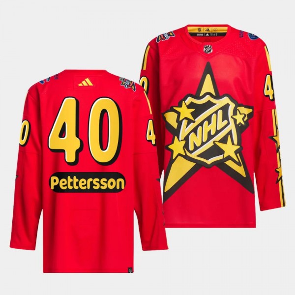 2024 NHL All-Star Game Vancouver Canucks Elias Pettersson #40 Red drew house Jersey