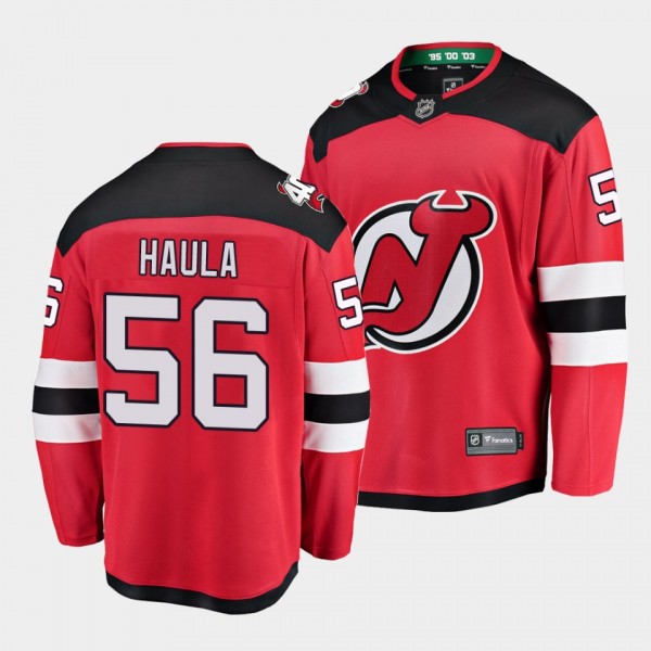 Erik Haula New Jersey Devils 2022 Home Red Breakaway Player Jersey Men