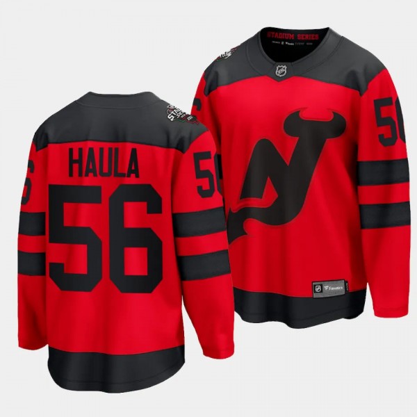 Erik Haula New Jersey Devils 2024 NHL Stadium Series Red Jersey #56 Breakaway Player