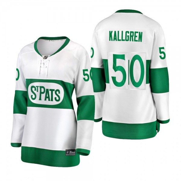 Maple Leafs Erik Kallgren #50 Women 2022 St. Pats White Jersey Premier